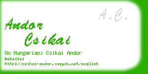 andor csikai business card